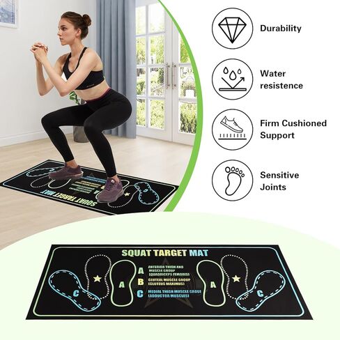 Non-Slip Squat Mat with Foot Position - 31.5'' X 13.8'' Diatomaceous Mud Squat Position Mat, Grade Exercise Mat for Improved Muscle Activation, Ideal for Home Fitness Enthusiasts in Saudi Arabia