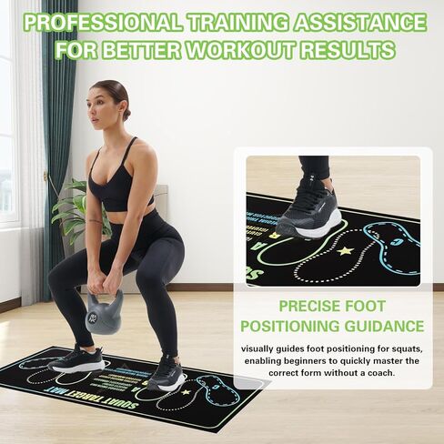 Non-Slip Squat Mat with Foot Position - 31.5'' X 13.8'' Diatomaceous Mud Squat Position Mat, Grade Exercise Mat for Improved Muscle Activation, Ideal for Home Fitness Enthusiasts in Saudi Arabia