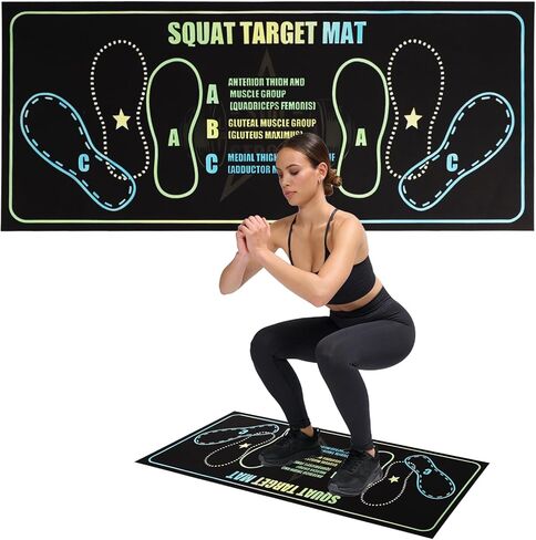 Non-Slip Squat Mat with Foot Position - 31.5'' X 13.8'' Diatomaceous Mud Squat Position Mat, Grade Exercise Mat for Improved Muscle Activation, Ideal for Home Fitness Enthusiasts in Saudi Arabia