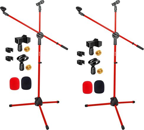 5 Core Mic Stand Floor 2Pc Adjustable 63" Dual Tripod Microphone Stands Hold 2 Mics w Extending Telescoping Boom Arm Foldable - MS DBL G SKY BLU 2 PCS in Saudi Arabia