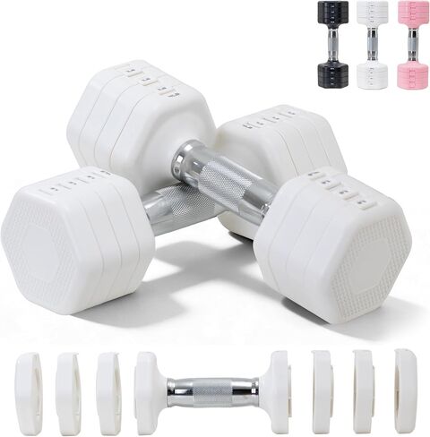 Adjustable Dumbbell Set of 2 Total 20 Lbs 4-in-1 Each 4lb 6lb 8lb 10lb 1s-Adjust Dual-Stable Free Weights for Women Men Home Gym Outdoor Workouts in Saudi Arabia