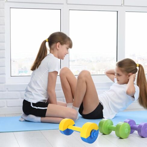 VOSAREA 1 Pair Kids Plastic Weight Set Dumbbells Set for toddlers | Barbell Fitness Exercise Equipment for Home Gym Workout in Saudi Arabia