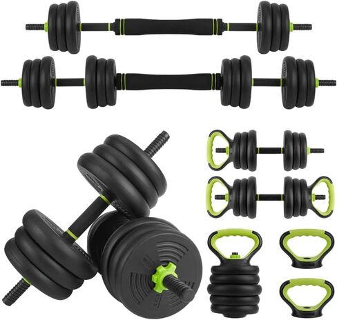 Adjustable Dumbbell Set 44/66/88 LB, at Home Weight Set with Anti-Roll Plates, PE Grip, ABS Coated Weights - Weights for Home Gym Convertible to Push-Up Stands, Barbells & Kettlebells for Women & Men in Saudi Arabia