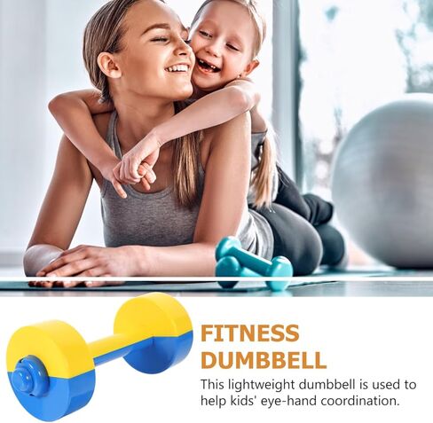 VOSAREA 1 Pair Kids Plastic Weight Set Dumbbells Set for toddlers | Barbell Fitness Exercise Equipment for Home Gym Workout in Saudi Arabia
