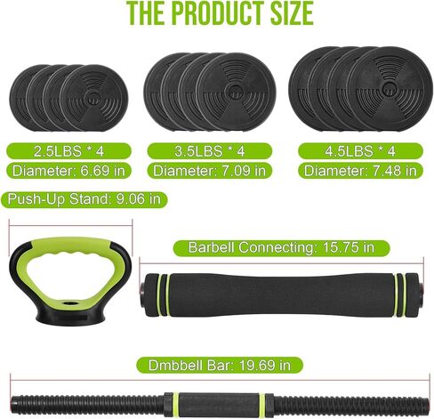 Adjustable Dumbbell Set 44/66/88 LB, at Home Weight Set with Anti-Roll Plates, PE Grip, ABS Coated Weights - Weights for Home Gym Convertible to Push-Up Stands, Barbells & Kettlebells for Women & Men in Saudi Arabia