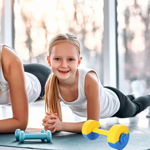 VOSAREA 1 Pair Kids Plastic Weight Set Dumbbells Set for toddlers | Barbell Fitness Exercise Equipment for Home Gym Workout in Saudi Arabia