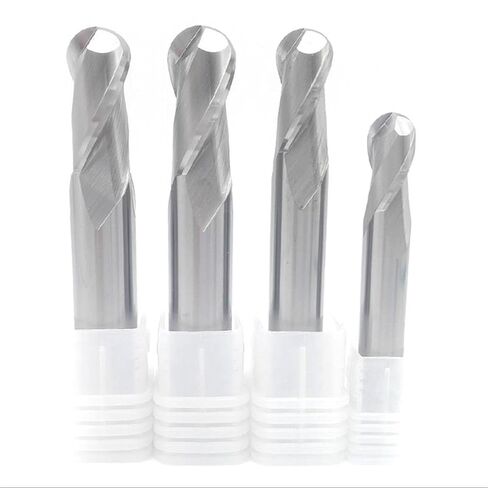 CNC Milling Cutter Center Cutting Tungsten Carbide TiAlN Coated Ball Nose End Mill HRC55 Ball Nose Cutter Carbide End Mill 1 2 4 Mm 2 Flutes Milling Cutter(R2.5x6dx50l) in Saudi Arabia