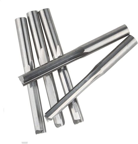 5 قطع 2 فلوت مستقيمة قاطعة الطحن 6 × 42 مم قاطعة طحن فولاذية التنجستين مطحنة نهاية CNC أدوات القطع ثنائية الأبعاد لقمة التوجيه لنقش الخشب باستخدام الحاسب الآلي in Kuwait