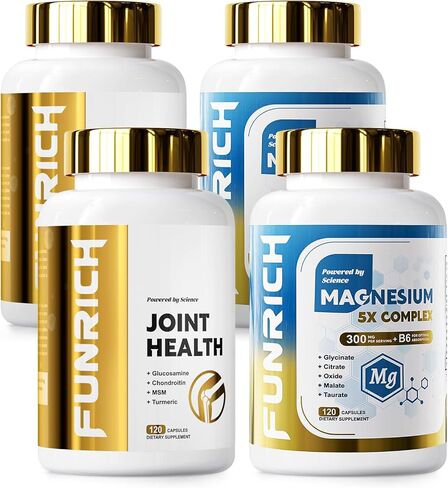 Glucosamine Chondroitin MSM & Magnesium Complex Supplement Set, 2 individual bottles Glucosamine Complex and Magnesium Complex for Cartilage, Joint Health and Muscle Bone Support- 240 Capsules in Saudi Arabia
