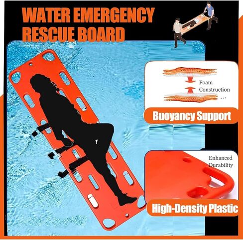 EMT قابلة للطي للعمود الفقري، لوحة خلفية محمولة للطوارئ، سعة تحمل 159 كجم، لوح إنقاذ عائم للمياه، لنقل المرضى في التخييم، حمامات السباحة in Kuwait
