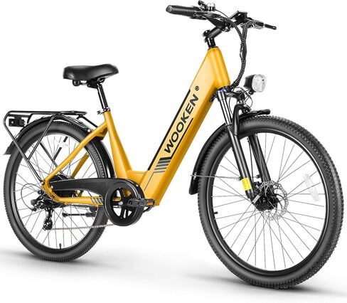 Wooken Electric Bike for Adults, 1000W Peak Ebike, 26" x 2.1" Tire Step Through Electric Bike, City Cruiser Ebike with 48V 10.4/15Ah Removable Battery, 7 Speed, SGS Certified to UL2849 in Kuwait