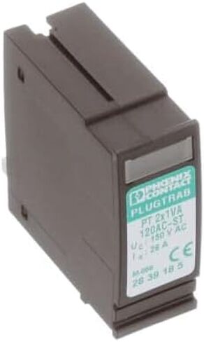 2839185، قابس حماية PT، 120 فولت تيار متردد 26 أمبير، حامل لولبي للسكك الحديدية DIN من خلال فتحة التثبيت in Kuwait