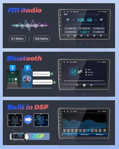 [4+64g] Hikity for Toyota Corolla 2009 2010 2011 2012 2013 Car Stereo Radio ، 1280 * 720p 9 inch touch with carplay/Android Auto/GPS Mavigation/DSP/Bluetooth+AHD Camera in Kuwait