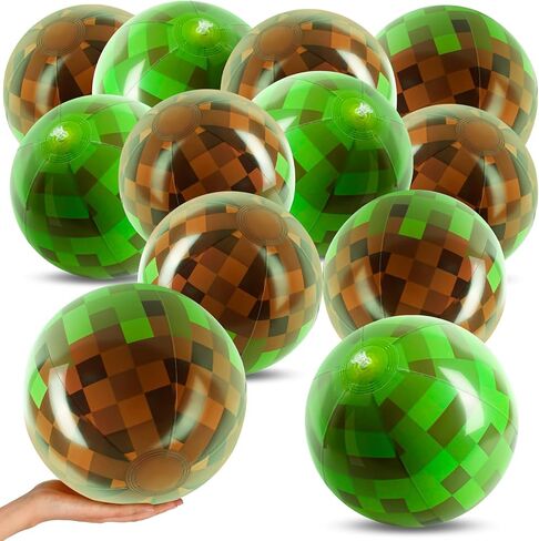 12PCS Beach Ball Set-12Inch Vibrant Red & White -Themed Inflatable Balls for Kids' Cartoon Birthday Parties, Summer Pool Games,Animated Decorations,Bulk Party Favors,Beach-Themed Events in Saudi Arabia