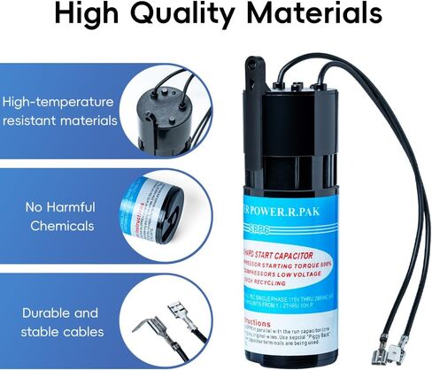 SPP6 Hard start kit for air conditioner, Hard start capacitor with 500% starting torque for air conditioner 1/2 Thru 4HP(4,000 to 120,000) Universal for ac compressor, HVAC unit, Refrigerator,Freezer in Kuwait