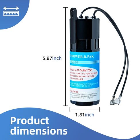 SPP6 Hard start kit for air conditioner, Hard start capacitor with 500% starting torque for air conditioner 1/2 Thru 4HP(4,000 to 120,000) Universal for ac compressor, HVAC unit, Refrigerator,Freezer in Kuwait