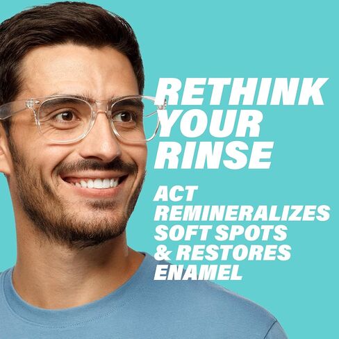 غسول الفم بالفلورايد المضاد للتجاويف من أكت مع صفر كحول، ويصلح المينا ويقوي الأسنان، انفجار النعناع، ​​33.8 أونصة سائلة. أونصة، 2 قطعة in Kuwait