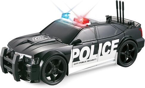 لعبة سيارة للشرطة مع الأضواء وأصوات صفارات الإنذار للأطفال ، والاحتكاك مدعوم من الاحتكاك 1:20 Diecast Pursuit Pursuit Carn Adcue Car للأطفال الصغار 3 4 5 6 7 8 هدايا عيد ميلاد in Kuwait