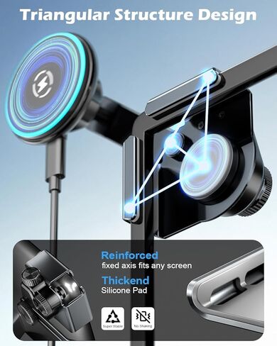CloudValley Qi2 15W Wireless Charger Phone Mount for Tesla Model Y/3, 【Extendable Metal Holder】Compatible with iPhone MagSafe, Strong Magnetic Adjustable Car Holder for Tesla Model 3/Y/S/X/Cybertruck in Saudi Arabia