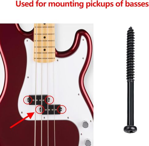 Banworks Metric Thread 2.6x36 mm M2.6 Electric Bass Pickup Screw Set Pickup Mounting Screws Kit for JB PB P90 JM Style Electric Guitar Bass Pickup Pack of 10 JT/SXQLS-04 Black in Saudi Arabia