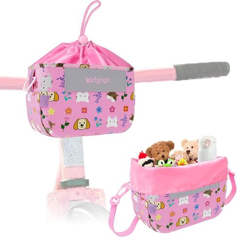 Bike Basket Front Kids,Bicycle Front Basket Handlebar Bag,Cute Kids Bike Baskets Fit Most Children Bicycles Scooters Balance Bikes,Convertible into a Shoulder Bag,Boys and Girls in Kuwait