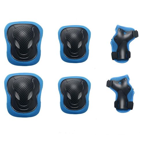 Adjustable Knee & Elbow Pads Set with Wrist Guards - Protective Gear for Skateboarding, Cycling & Roller Skating - S, Blue in Saudi Arabia