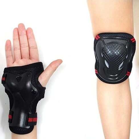 Adjustable Knee & Elbow Pads Set with Wrist Guards - Protective Gear for Skateboarding, Cycling & Roller Skating - S, Blue in Saudi Arabia