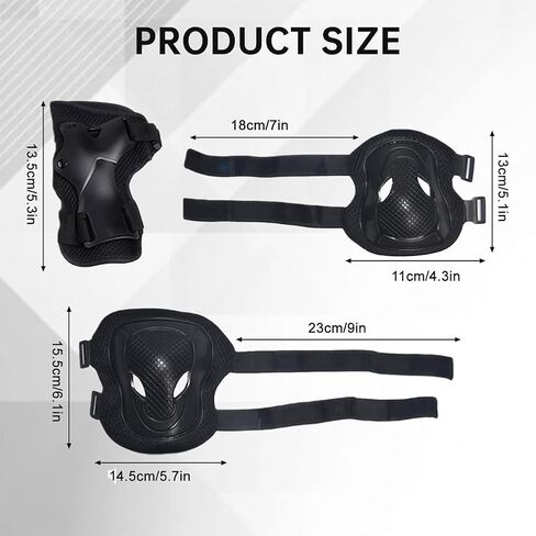 Adjustable Knee & Elbow Pads Set with Wrist Guards - Protective Gear for Skateboarding, Cycling & Roller Skating - S, Red in Saudi Arabia