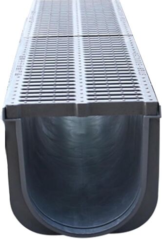 Drainage Grille High Underground Gutter Drainage System, Heavy Duty U-Channel Drain for Garage Car Park Lot Concrete, Black Sewers(34 * 100 * 29 * 2cm) in Kuwait