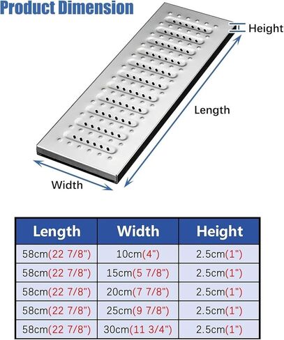 Drainage Grille Drainage Cover - Pedestrian Walkway, Lawn, Garden Drainage Grille, Commercial Channel Drainage Cover, Drainage Rainwater Collection Tank(25cm(9 7/8")) in Kuwait