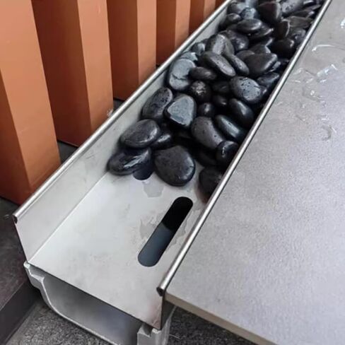 Drainage Grille Outdoor Gully Kits, Gully Covers/Drainage Catch Basins for Concrete Driveways Flower Bed Edges Stone Pebble Filler(15x15x100cm) in Kuwait