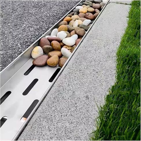 Drainage Grille Patio French Sewer Kits, Gutter Downpipes Outdoor Gutter Drainage Systems, Driveway Concrete Diverter Rain Gutters(15x15x100cm) in Kuwait