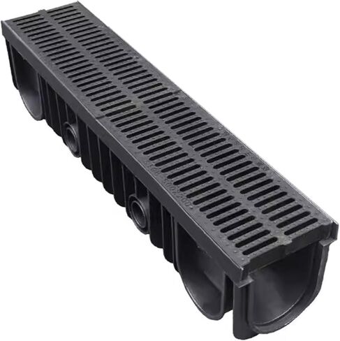 Drainage Grille High Underground Gutter Drainage System, Heavy Duty U-Channel Drain for Garage Car Park Lot Concrete, Black Sewers(29 * 100 * 24 * 2cm) in Kuwait