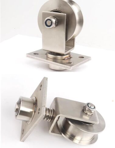 U-Type pulley 68mm Heavy Duty V Groove Caster Spring Loaded Gate Stainless Steel Rolling Wheels Load Capacity 550 Lbs(V shaped) in Saudi Arabia