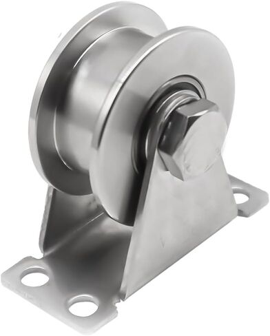 U-Type pulley 1pcs U/H/V 48mm 58mm 68mm Groove Wheel, Stainless Steel Pulley Heavy Duty Caster for Wire Rope Rail(H-Groove 68 * 22mm) in Saudi Arabia