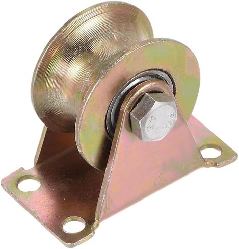 U-Type pulley V/U/H-Sliding Gate Roller with Bracket,45# Steel Slide Hardware,for Frame,Industrial Machines Carts,Wire Rope Rail(U-Groove 4in(100mm)) in Saudi Arabia