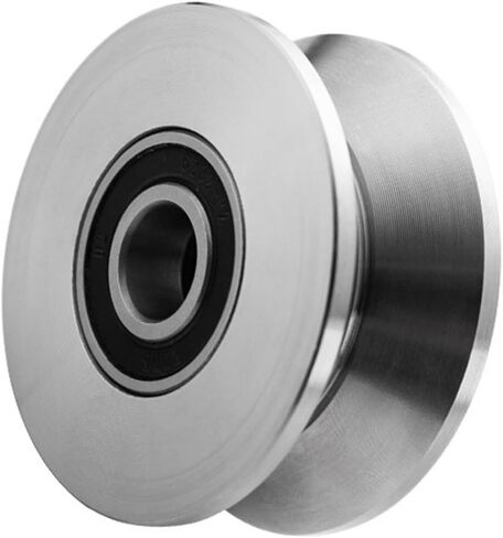 U-Type pulley 1pcs H/U/V Groove Heavy Duty Door Wheel 304 Stainless Steel Sliding Gate Roller Bearing Guide Pulley Track Rail(U-Groove 68 * 15 * 30 * 25mm) in Saudi Arabia