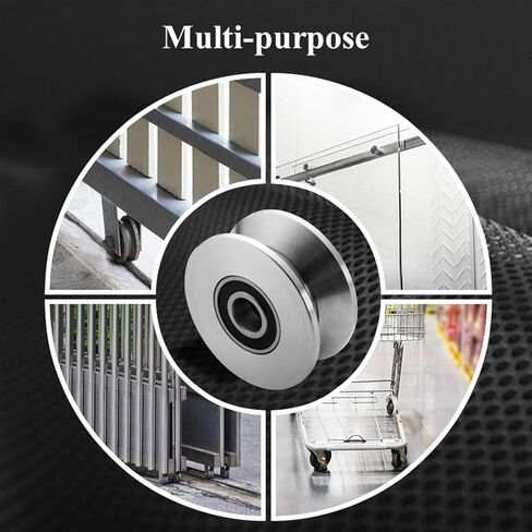 U-Type pulley 1pcs H/U/V Groove Heavy Duty Door Wheel 304 Stainless Steel Sliding Gate Roller Bearing Guide Pulley Track Rail(U-Groove 68 * 15 * 30 * 25mm) in Saudi Arabia
