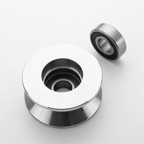 U-Type pulley 1pcs H/U/V Groove Heavy Duty Door Wheel 304 Stainless Steel Sliding Gate Roller Bearing Guide Pulley Track Rail(U-Groove 68 * 15 * 30 * 25mm) in Saudi Arabia
