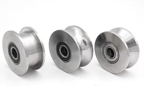 U-Type pulley 1pcs H/U/V Groove Heavy Duty Door Wheel 304 Stainless Steel Sliding Gate Roller Bearing Guide Pulley Track Rail(U-Groove 68 * 15 * 30 * 25mm) in Saudi Arabia