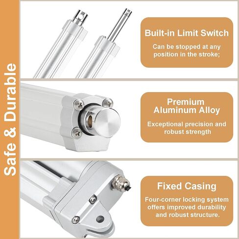 Heavy Duty Linear Actuator 12V, 617lbs/2800N, 0.2"/s Speed, IP67Waterproof Linear Motion Actuators with Mounting Brackets, for Cabinet, Window/Door Opener, Solar Tracker, RV Equipment (20 Inch Stroke) in Saudi Arabia