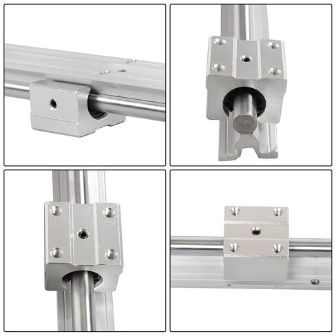 2Pcs SBR12 1500mm Linear Guide Rails with 4Pcs SBR12UU Slide Blocks Kits, Linear Rail Support Kit, for DIY CNC Routers Lathes Mills Automated Machines in Saudi Arabia