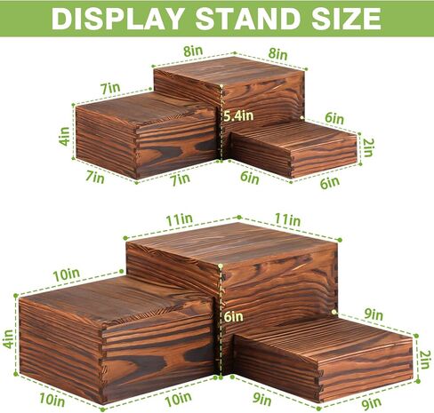6 Pack Wood Cake Cupcake Stand Buffet Risers, Wooden Display Stand Wood Display Riser, Square Food Display Risers for Party Wedding Birthday Home (6" 7" 8" 9" 10" 11") in Saudi Arabia