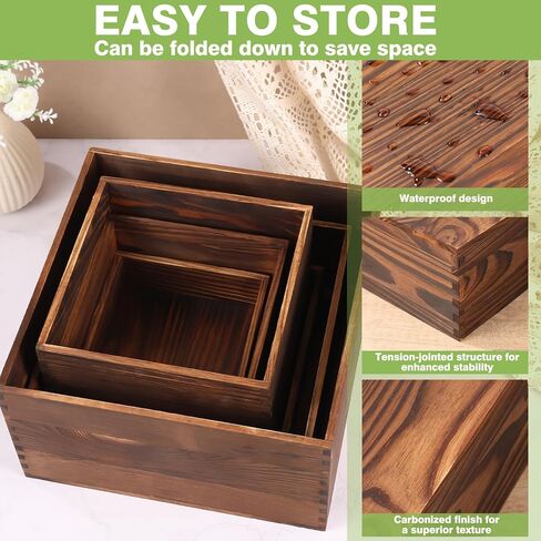 6 Pack Wood Cake Cupcake Stand Buffet Risers, Wooden Display Stand Wood Display Riser, Square Food Display Risers for Party Wedding Birthday Home (6" 7" 8" 9" 10" 11") in Saudi Arabia