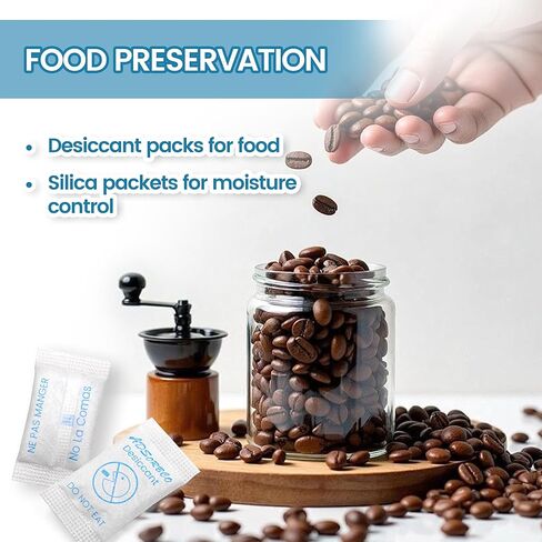 Adsorbco 1Gram (100 Pack) Silica Gel Desiccant Packets – Mini Moisture Absorbing Packets for Storage, Jewelry, Food, and Collectibles in Kuwait