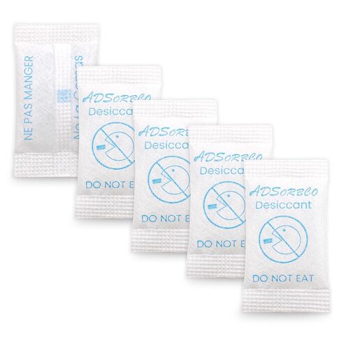 Adsorbco 1Gram (100 Pack) Silica Gel Desiccant Packets – Mini Moisture Absorbing Packets for Storage, Jewelry, Food, and Collectibles in Kuwait