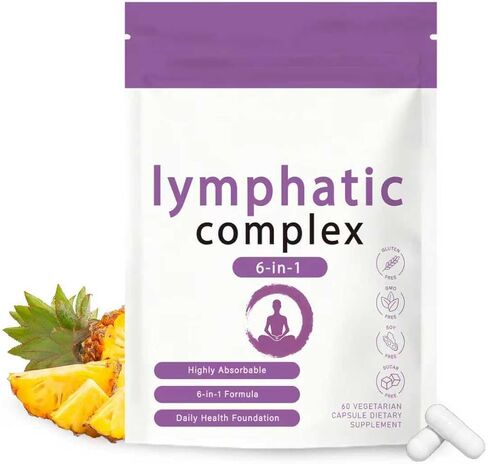 6-in-1 Lymphatic Complex | Lymphatic Support Supplement | Dandelion,Burdock,Bromelain Herbal Blend | Vegan,Non-GMO | Supports Healthy Lymphatic Function & Skin Radiance,60 Capsules in Saudi Arabia
