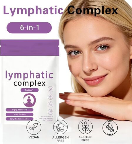 6-in-1 Lymphatic Complex | Lymphatic Support Supplement | Dandelion,Burdock,Bromelain Herbal Blend | Vegan,Non-GMO | Supports Healthy Lymphatic Function & Skin Radiance,60 Capsules in Saudi Arabia