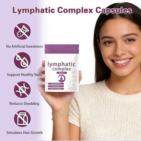6-in-1 Lymphatic Complex | Lymphatic Support Supplement | Dandelion,Burdock,Bromelain Herbal Blend | Vegan,Non-GMO | Supports Healthy Lymphatic Function & Skin Radiance,60 Capsules in Saudi Arabia