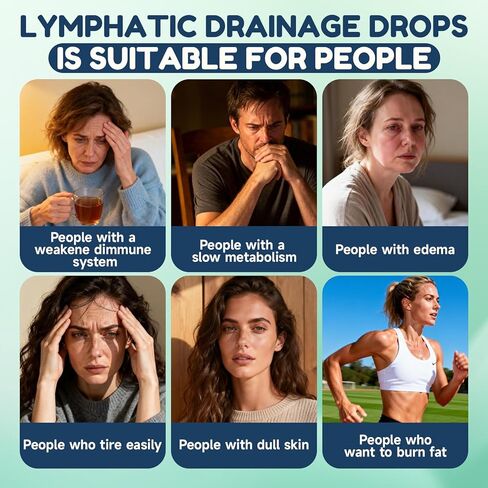 قطرات التصريف اللمفاوي، 9 في 1 مكملات التصريف اللمفاوي للتخلص من السموم والتطهير، دعم الجهاز المناعي مع إشنسا، البلسان، الهندباء البرية، أركتيوم لابا، 2 أونصة سائلة in Kuwait